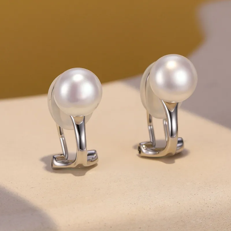BRIR Pearl Clip On Earrings Women's-1