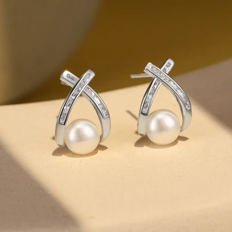 BRIR Pearl Premium Hoop Earrings Women's-1