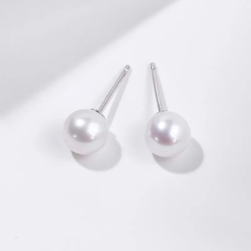 BRIR Freshwater Pearl Stud Earrings Women's-4