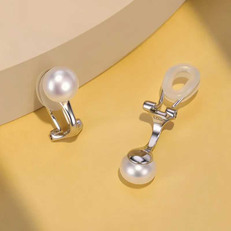 BRIR Pearl Clip On Earrings Women's-3