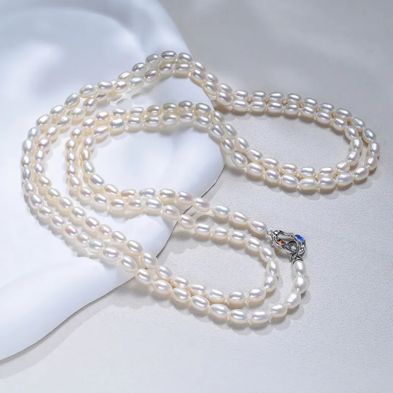 BRIR Pearl 1.2m Luxury Sweater Chain Necklace Multiple Wearing Styles Women's-4