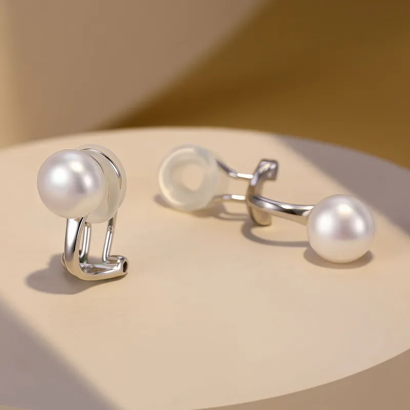 BRIR Pearl Clip On Earrings Women's-2