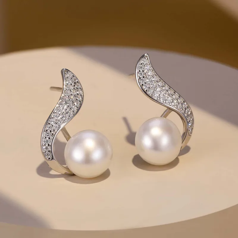BRIR Pearl Hoop Earrings Women's-1