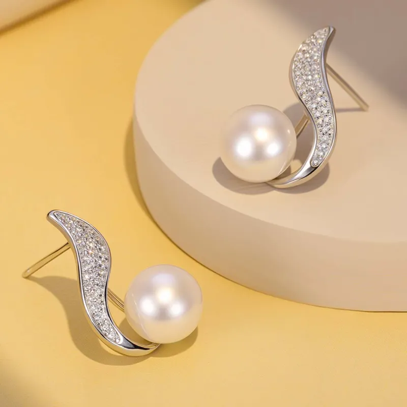 BRIR Pearl Hoop Earrings Women's-2