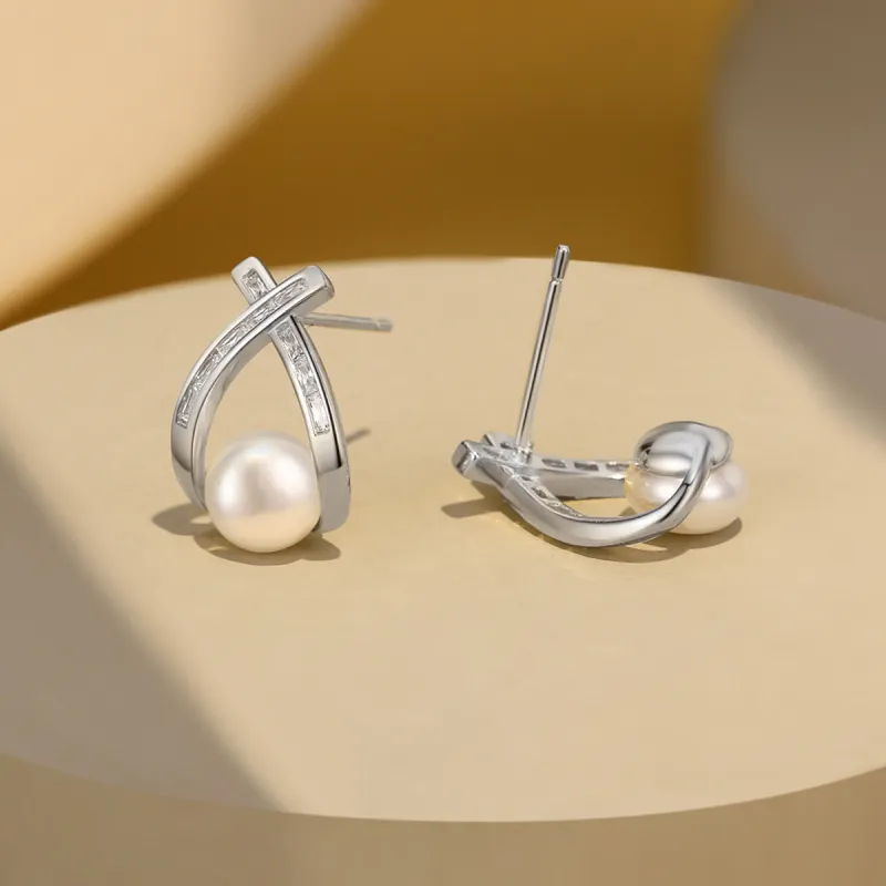 BRIR Pearl Premium Hoop Earrings Women's-2