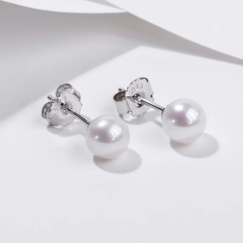 BRIR Freshwater Pearl Stud Earrings Women's-1