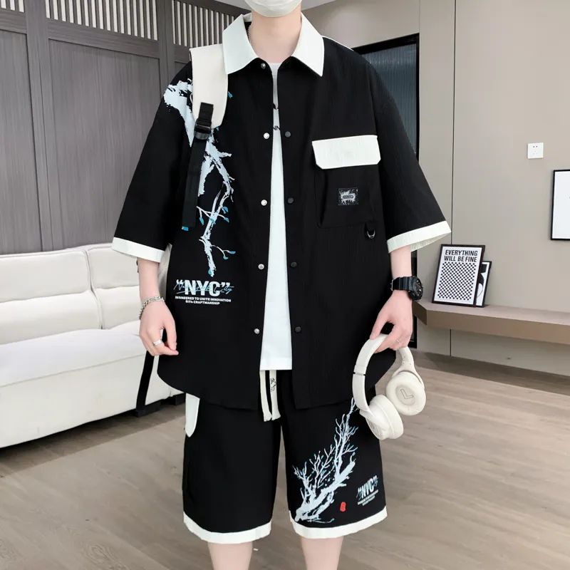 Fakeyoung Shirt Matching Set Unisex-2