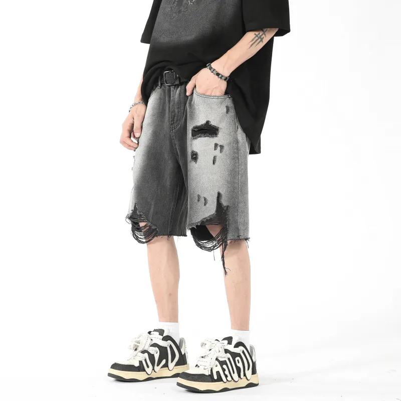 Fakeyoung Denim Shorts Unisex Black-2