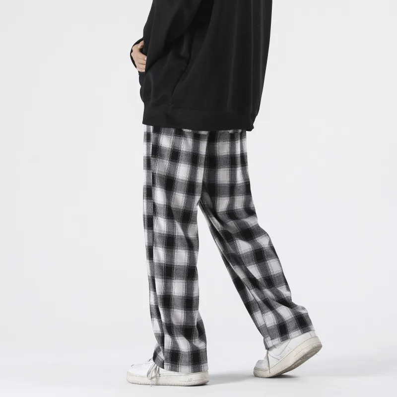 Fakeyoung Casual Pants Unisex Plaid-2