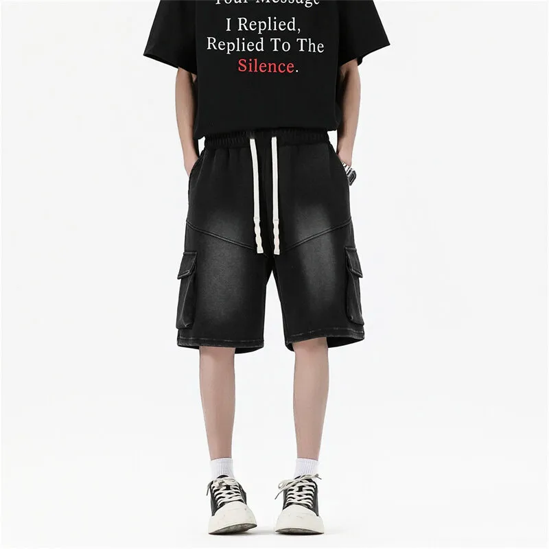 Fakeyoung Denim Shorts Unisex Black-3