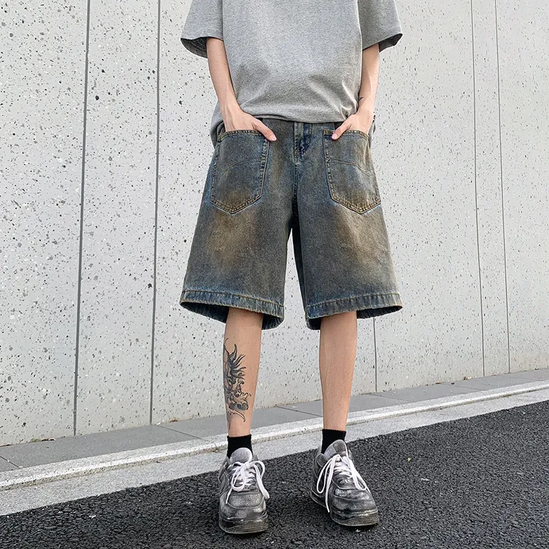 Fakeyoung Denim Shorts Unisex Vintage Blue-2