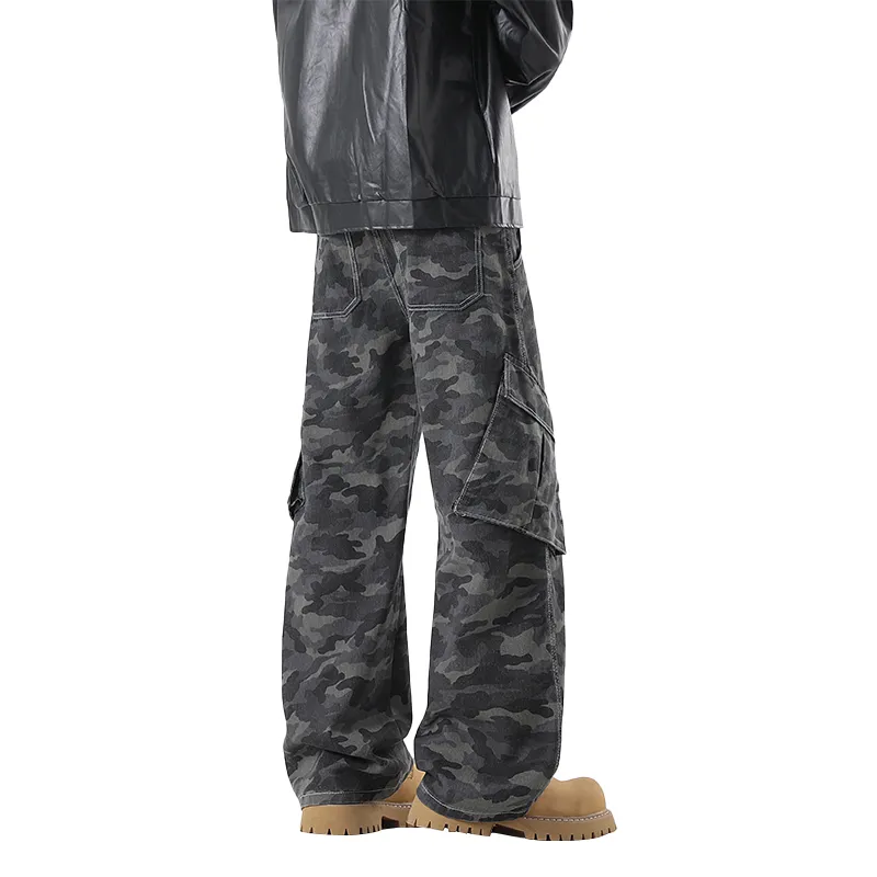 Fakeyoung Jeans Unisex Camouflage Gray-1