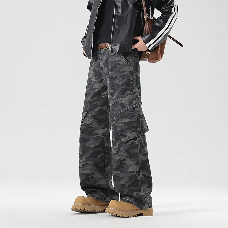 Fakeyoung Jeans Unisex Camouflage Gray-4