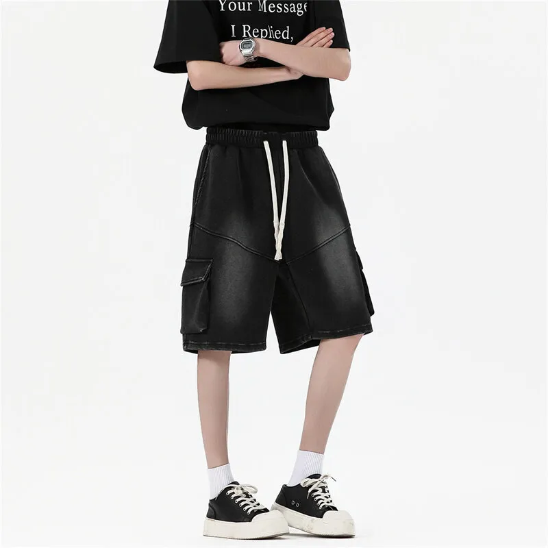 Fakeyoung Denim Shorts Unisex Black-4
