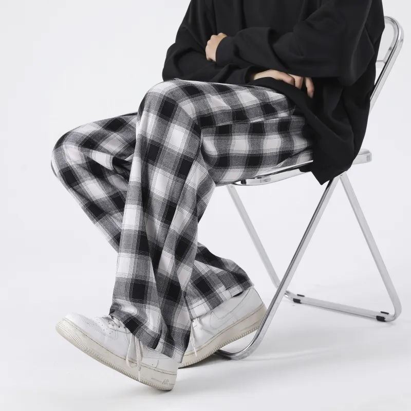 Fakeyoung Casual Pants Unisex Plaid-3