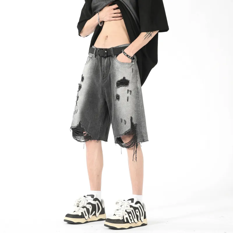 Fakeyoung Denim Shorts Unisex Black-3