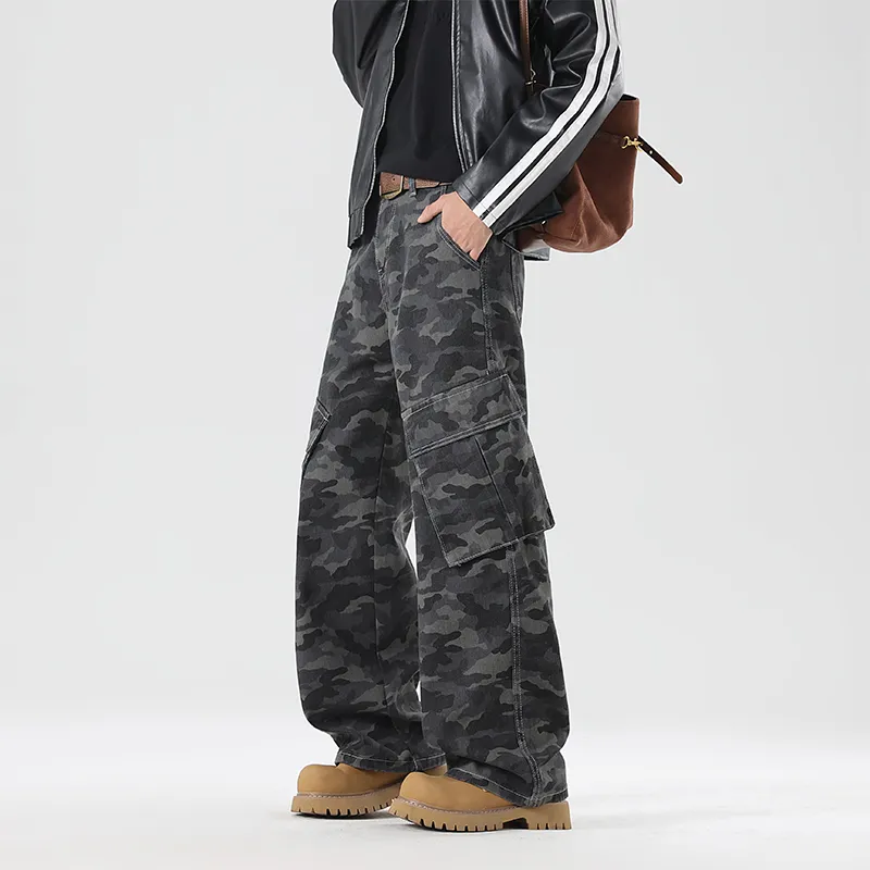 Fakeyoung Jeans Unisex Camouflage Gray-3