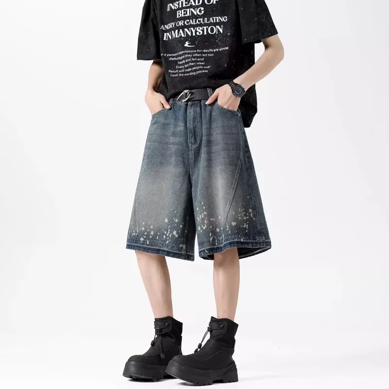 Fakeyoung Denim Shorts Unisex Blue-3