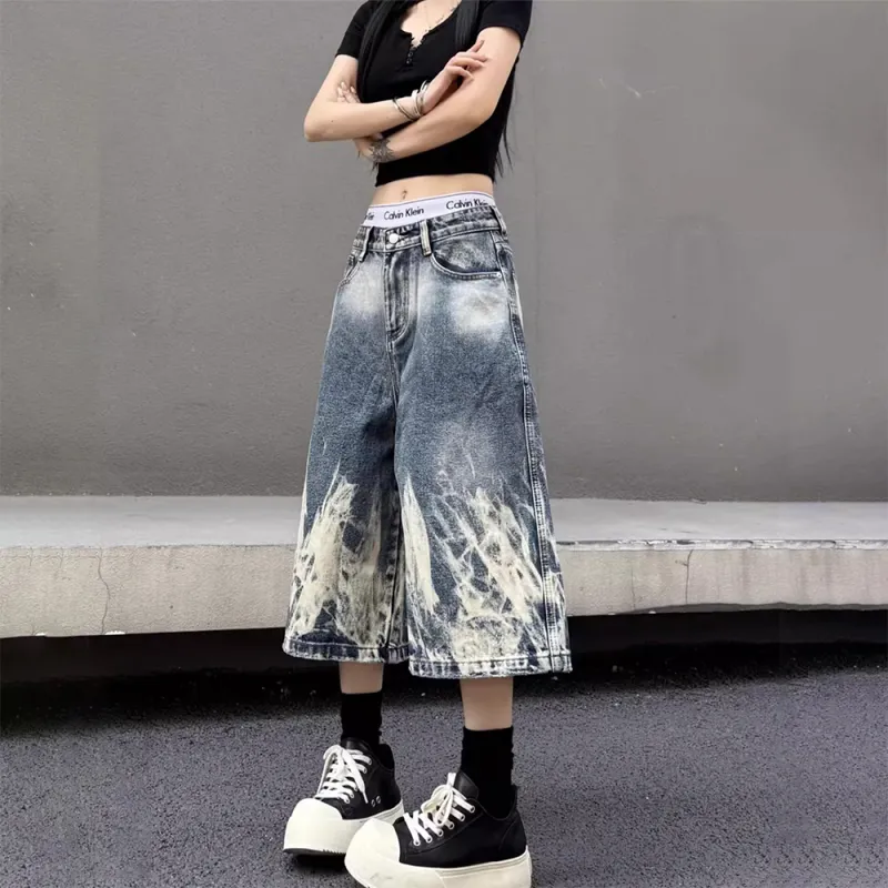 Fakeyoung Denim Shorts Unisex Blue-3