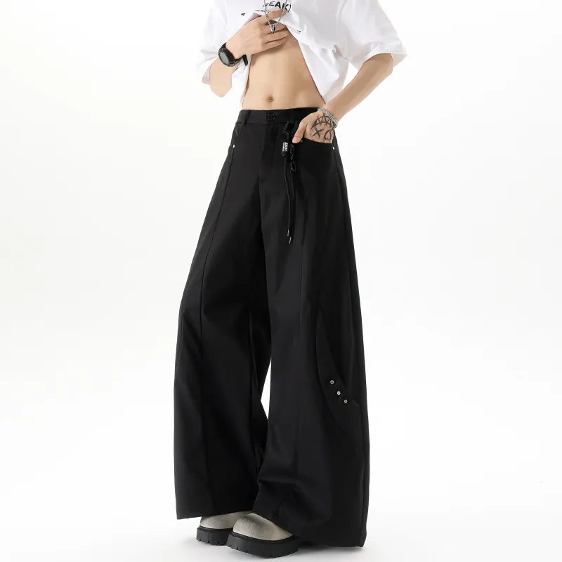 Fakeyoung Casual Pants Unisex Black-4