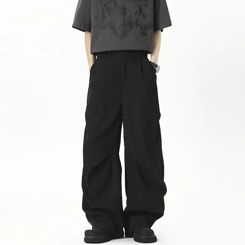 Fakeyoung Casual Pants Unisex Black-3