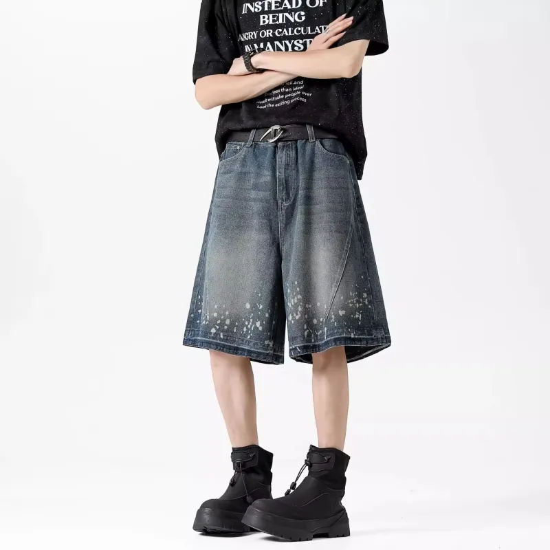 Fakeyoung Denim Shorts Unisex Blue-2