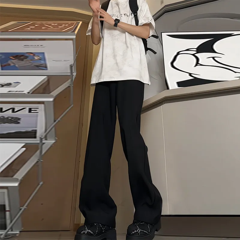 Fakeyoung Casual Pants Unisex Black-4
