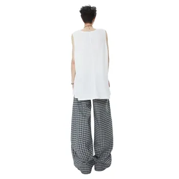 Fakeyoung Casual Pants Unisex American Plaid