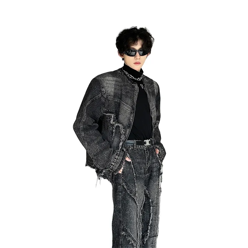 Fakeyoung Denim Jacket Unisex Black Gray-2