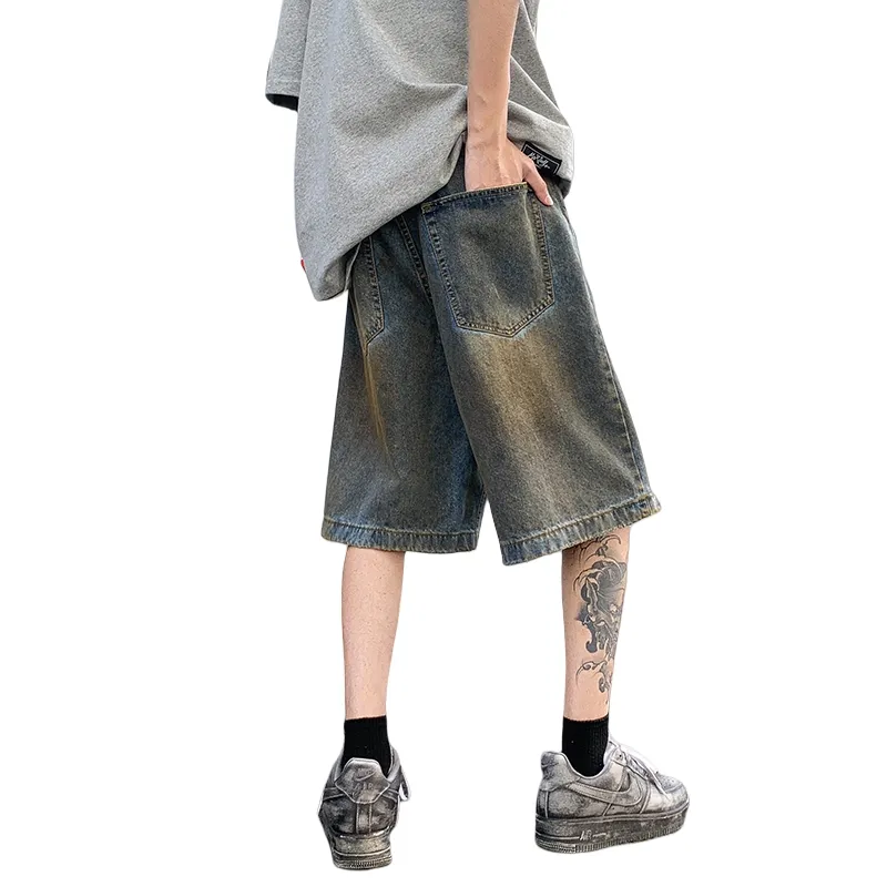 Fakeyoung Denim Shorts Unisex Vintage Blue-1