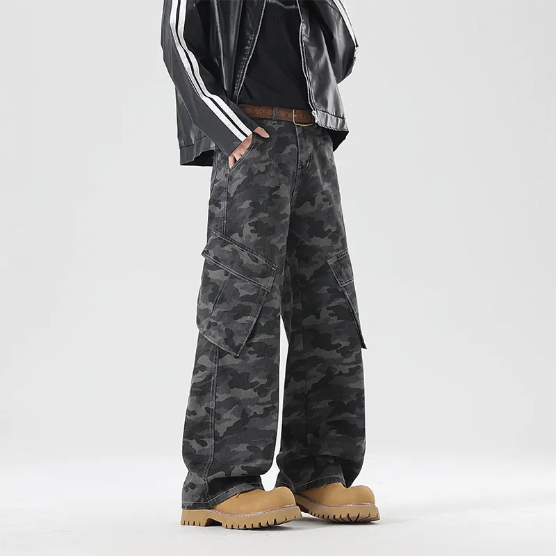 Fakeyoung Jeans Unisex Camouflage Gray-5