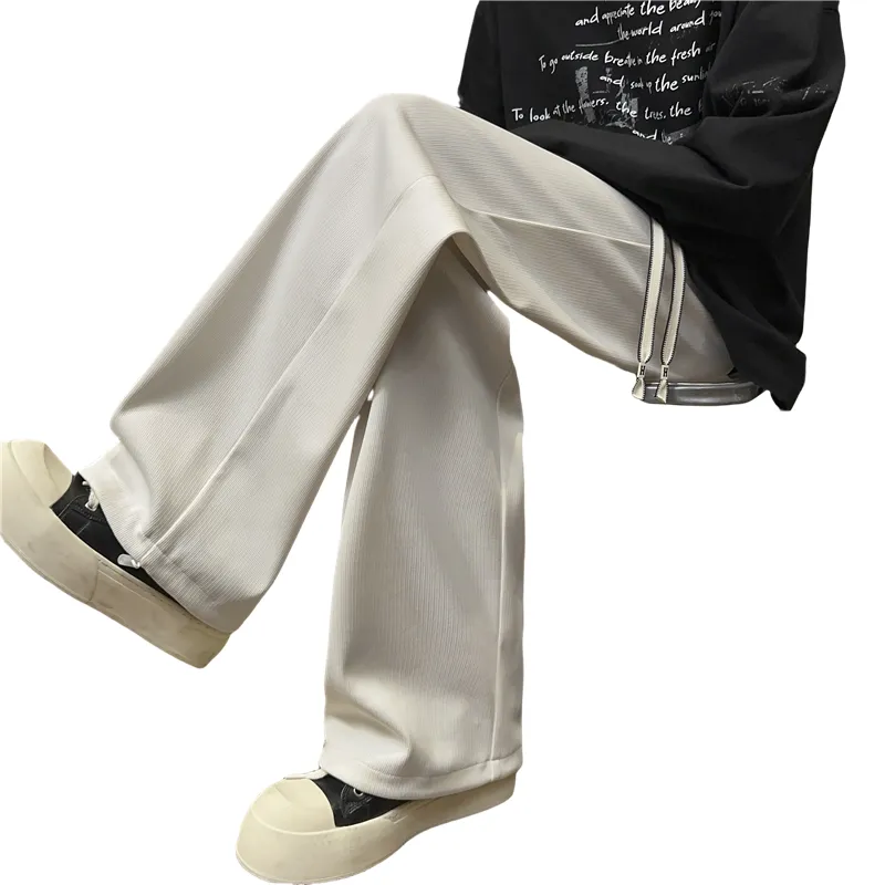 Fakeyoung Casual Pants Unisex Black-11