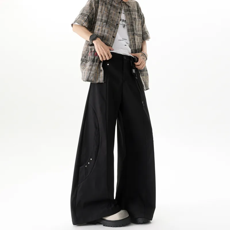 Fakeyoung Casual Pants Unisex Black-2