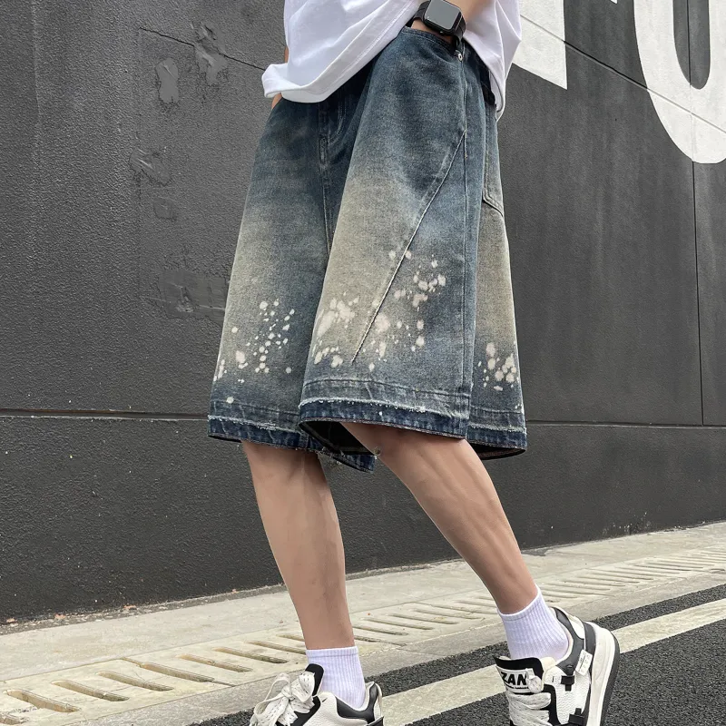 Fakeyoung Denim Shorts Unisex Vintage Blue-4
