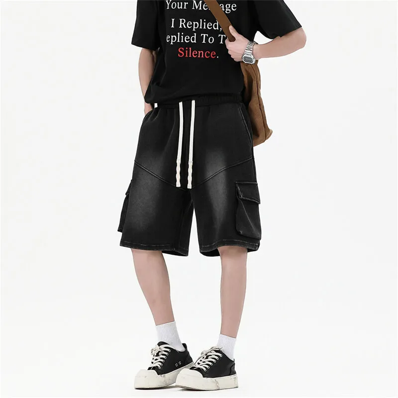 Fakeyoung Denim Shorts Unisex Black-2