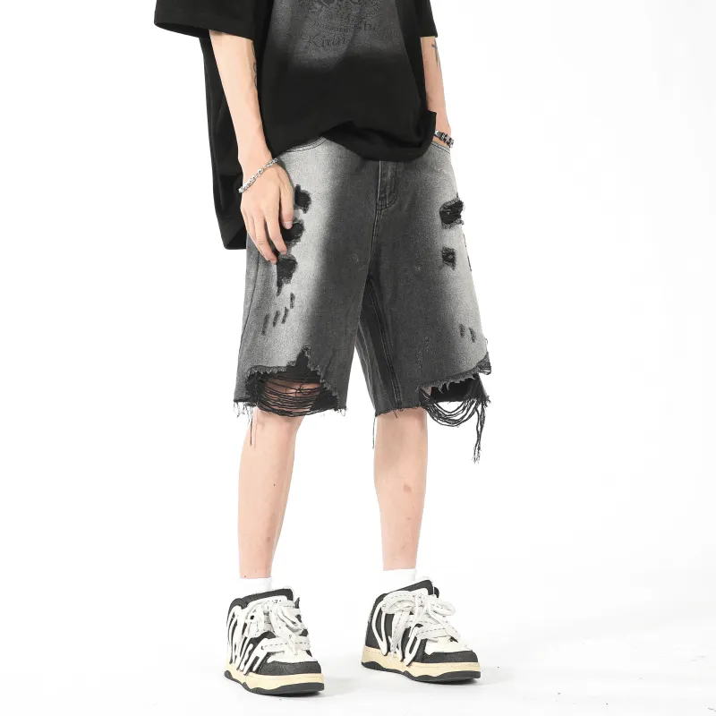 Fakeyoung Denim Shorts Unisex Black-4