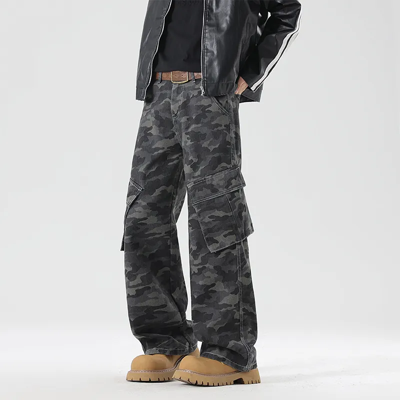 Fakeyoung Jeans Unisex Camouflage Gray-6