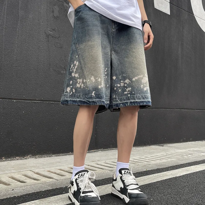 Fakeyoung Denim Shorts Unisex Vintage Blue-3