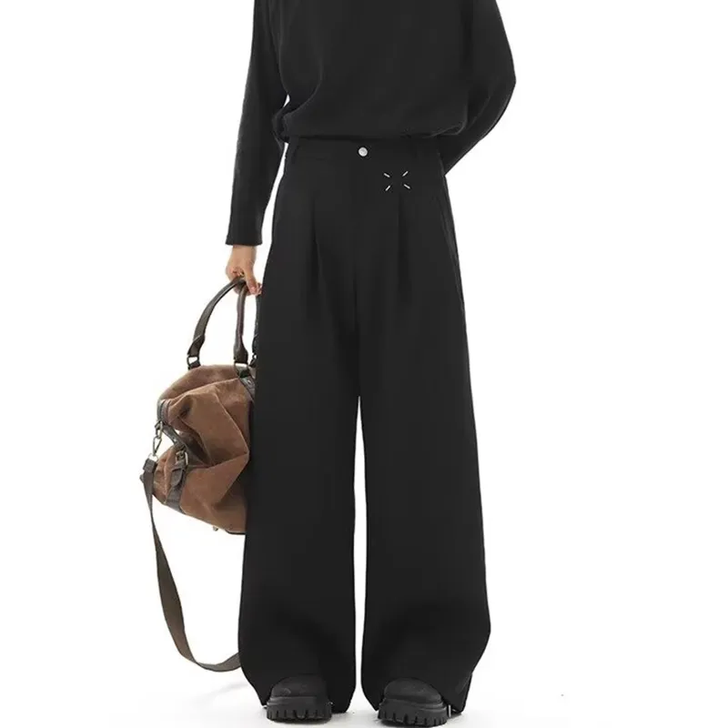 Fakeyoung Casual Pants Unisex Black-5