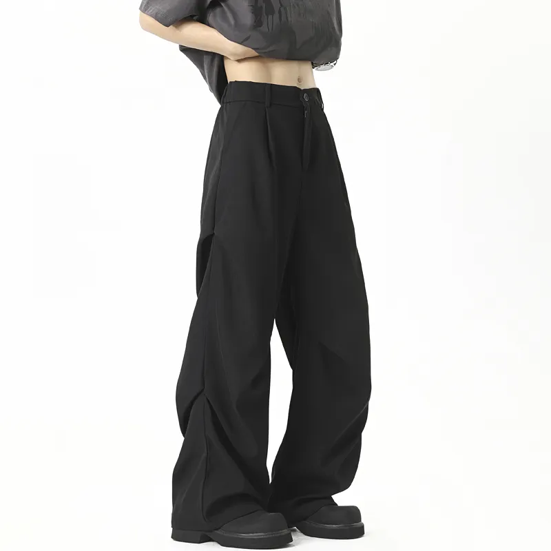 Fakeyoung Casual Pants Unisex Black-5