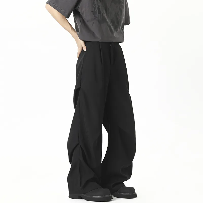 Fakeyoung Casual Pants Unisex Black-4