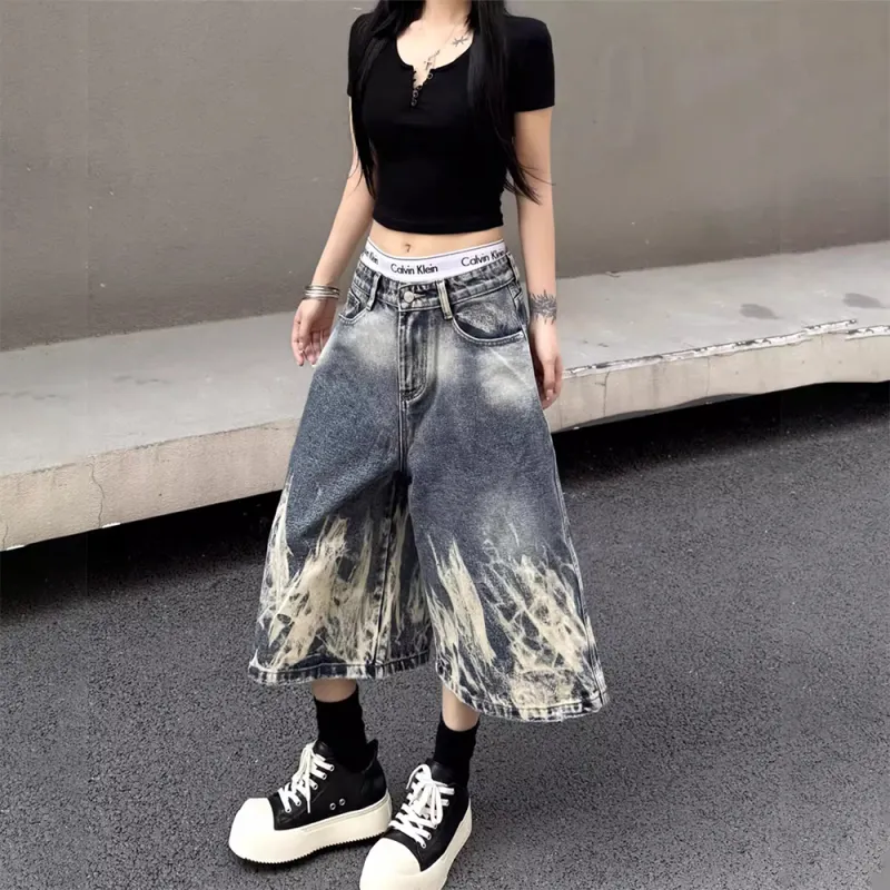 Fakeyoung Denim Shorts Unisex Blue-2