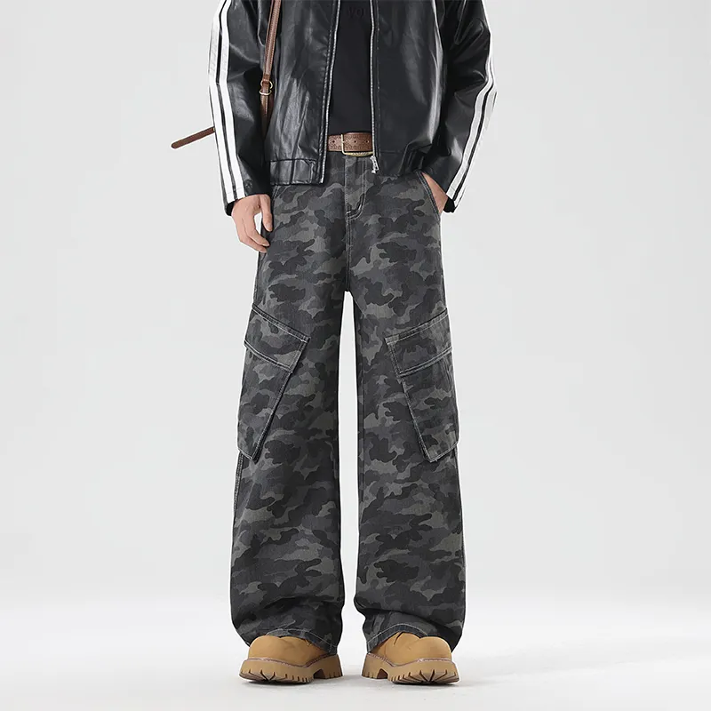 Fakeyoung Jeans Unisex Camouflage Gray-2