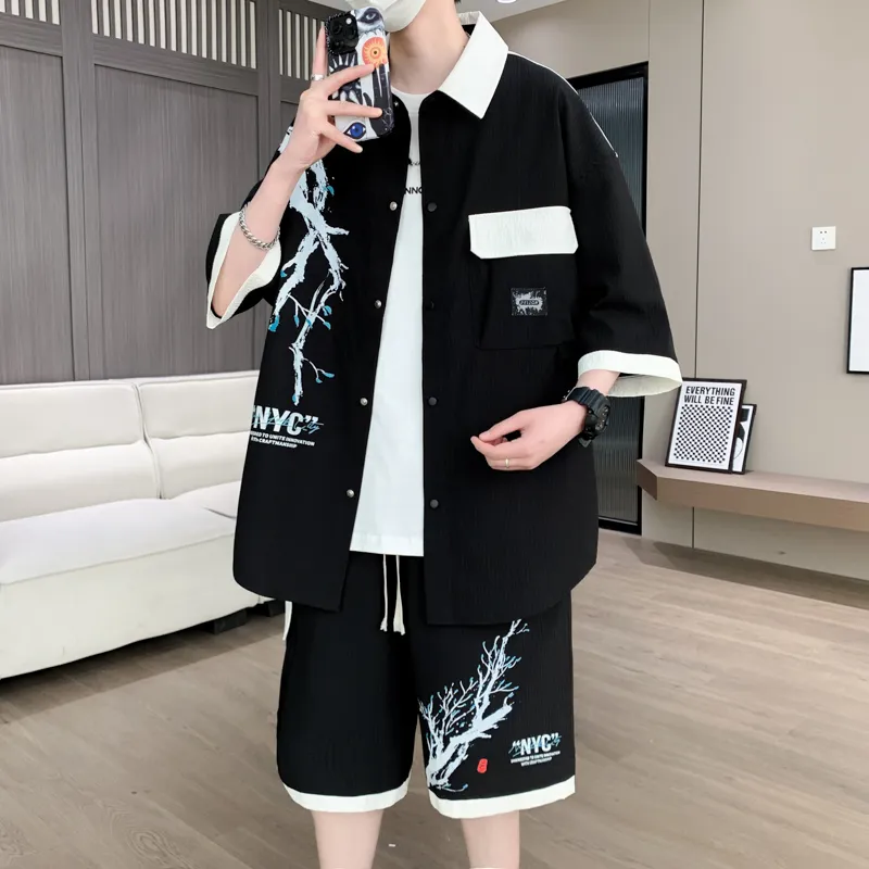 Fakeyoung Shirt Matching Set Unisex-4