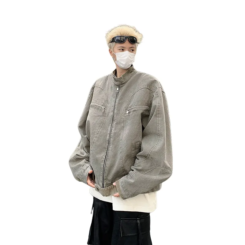 Fakeyoung Denim Jacket Unisex Gray-3