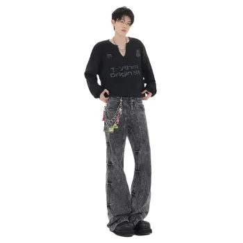 Fakeyoung Jeans Unisex Black Gray Color