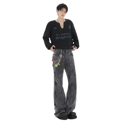 Fakeyoung Jeans Unisex Black Gray Color