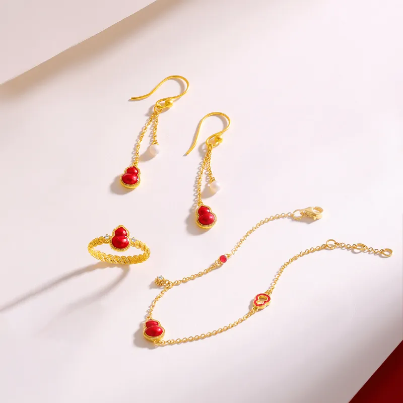 MCLON Filigree Small Enjoy Gourd Solid Gold Priced In Gram Gold Bracelet Women's-2