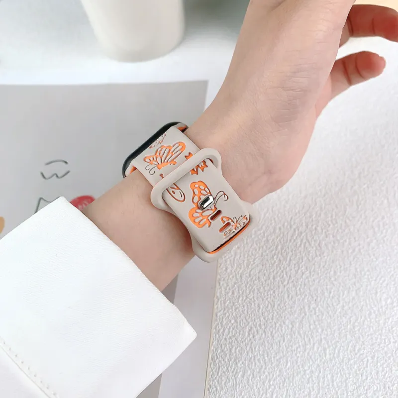 SOUTU Watch Band Apple Compatibility 38/40/41MM / 42/44/45/49MM Silicone Material-3