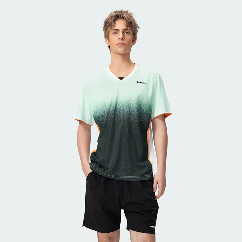 Kawasaki Contest Series Badminton Jersey Unisex Black Green-3